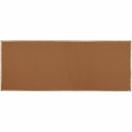 AARCO Natural Pebble Grain Cork Bulletin Board Oak Frame 48"x120" OB48120